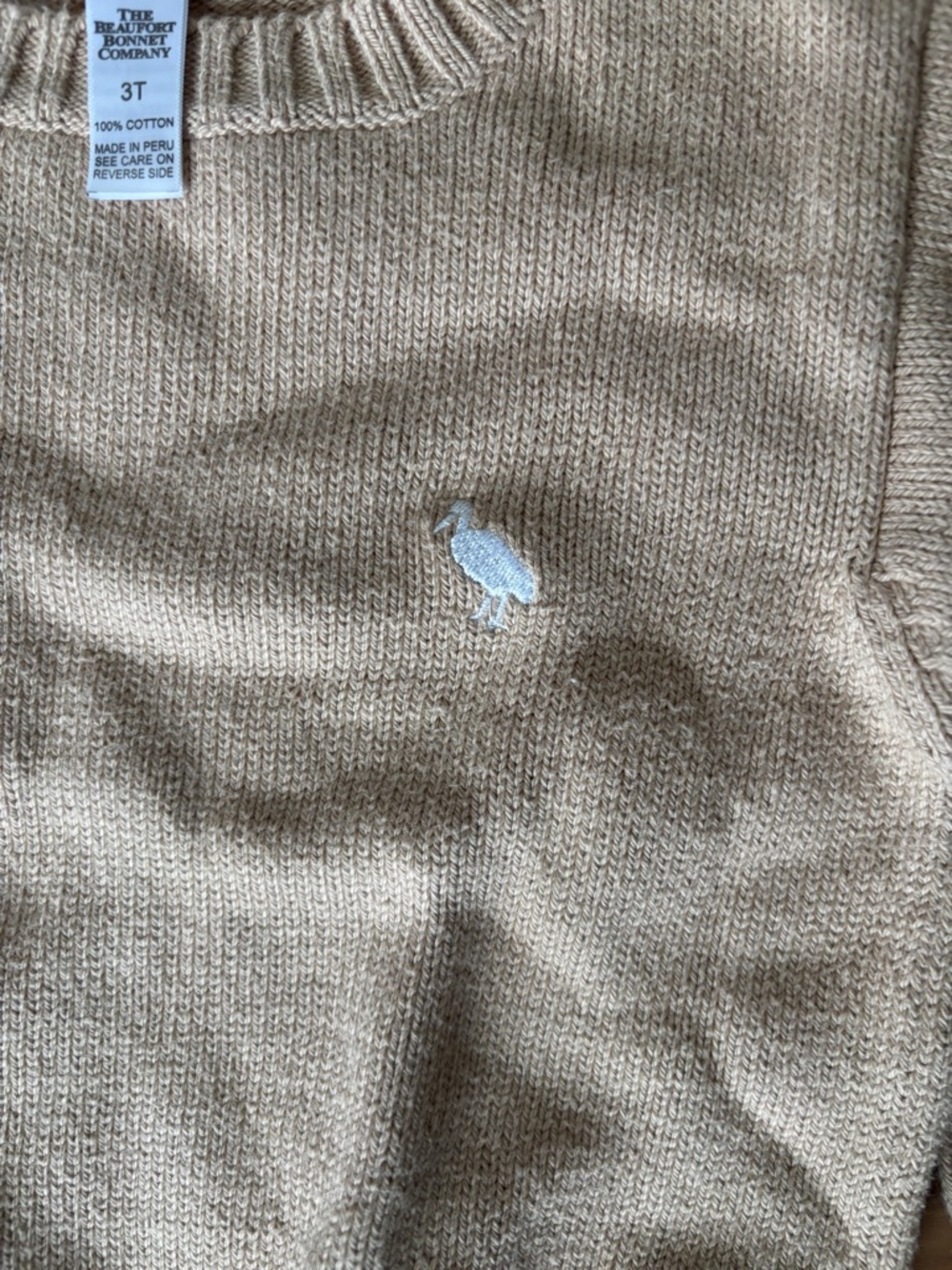 Tan Brown TBBC Crewneck Sweater Boys 3T - Picture 2 of 3